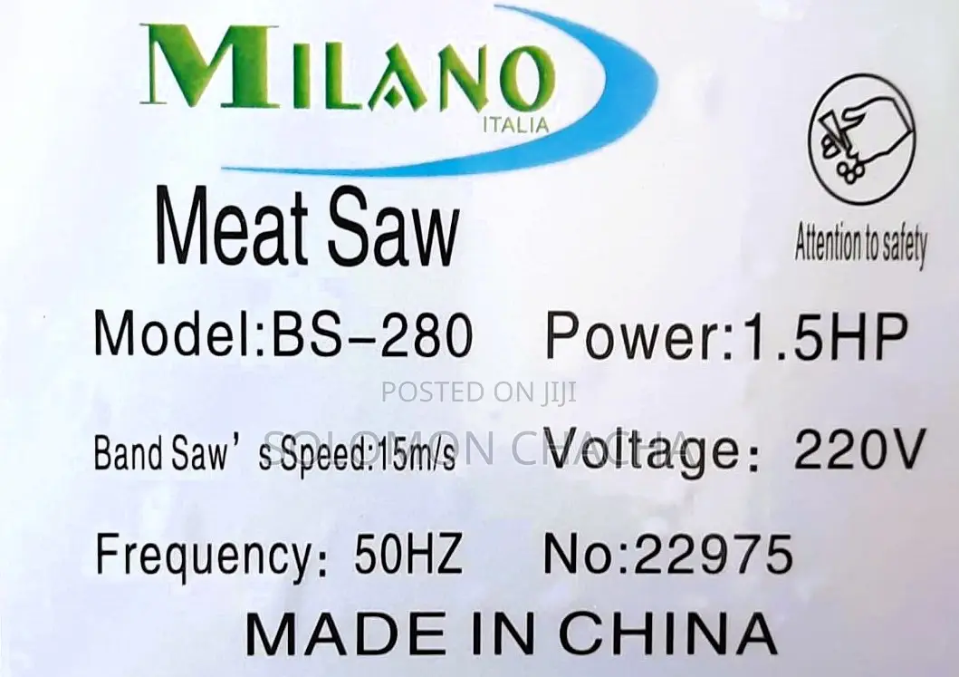 Milano Italia BS280 Meat Saw HEAVY DUTY Capacity 280kgs/Hr