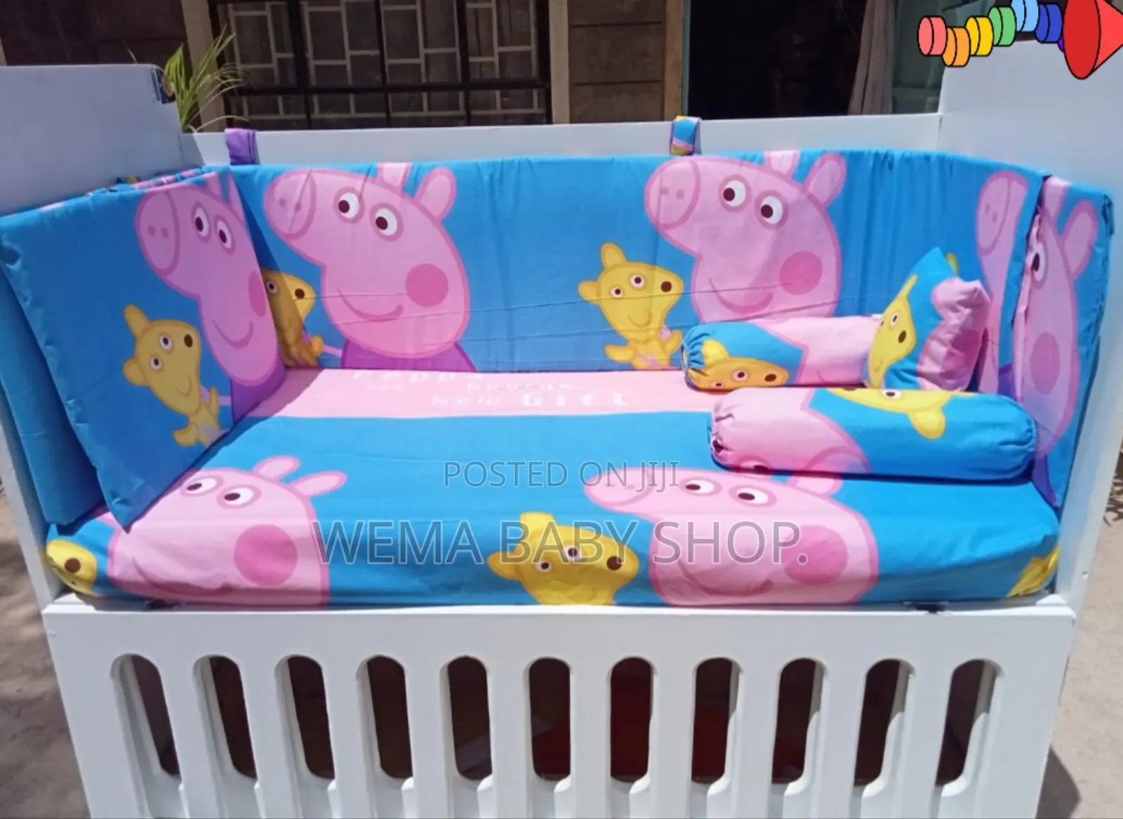 Baby Cot Beddings Set-Cot Bumpers,Pillows Fitted Sheet