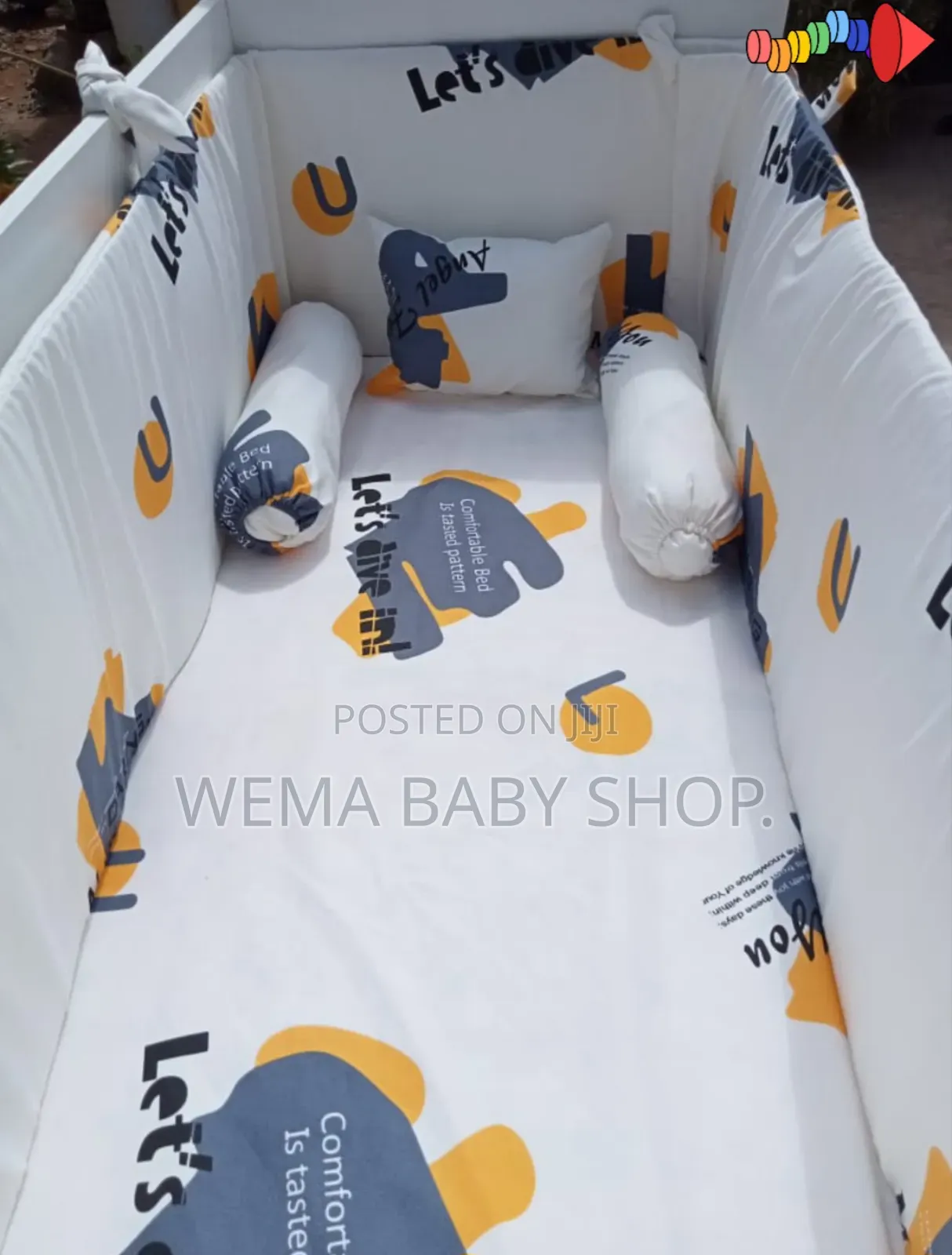 Baby Cot Beddings Set-Cot Bumpers,Pillows Fitted Sheet