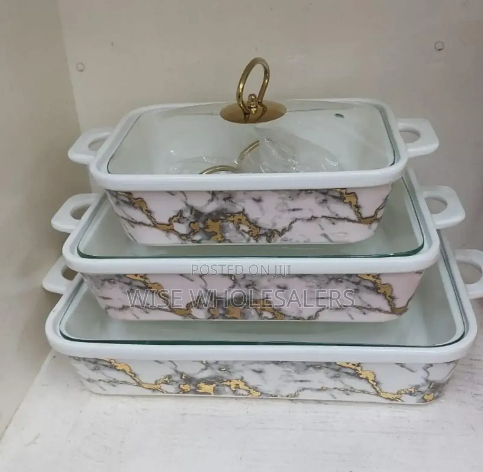 Set Of 3 Ceramic Serving Bowls/Chaffing Dishes