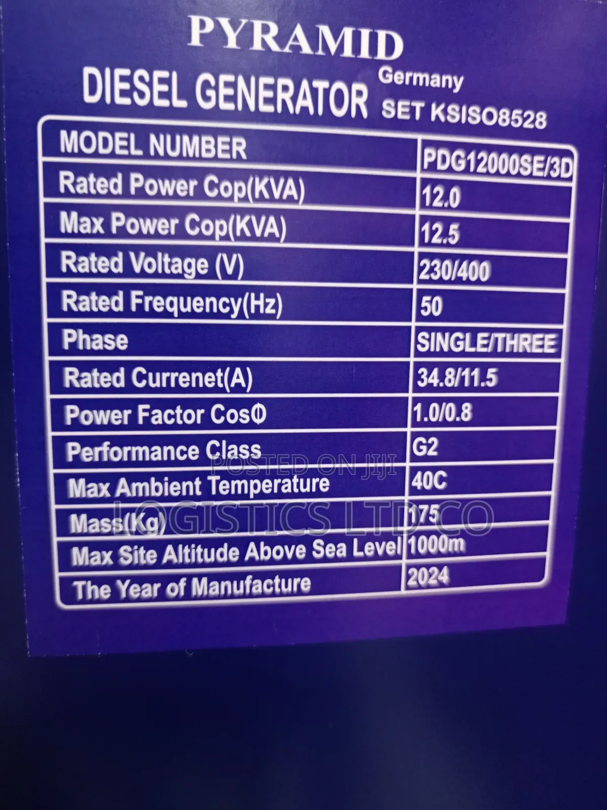 Pyramid Pdg12000es/3d Ats 12kva 3 Phase Diesel Generator