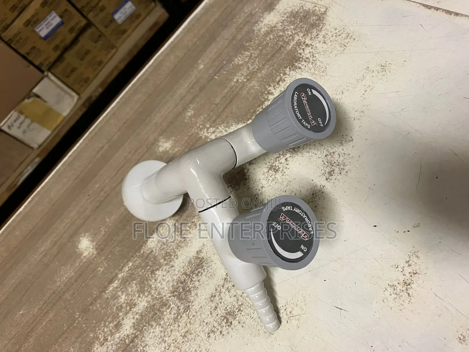 Gas Tap-Two Way Complete White