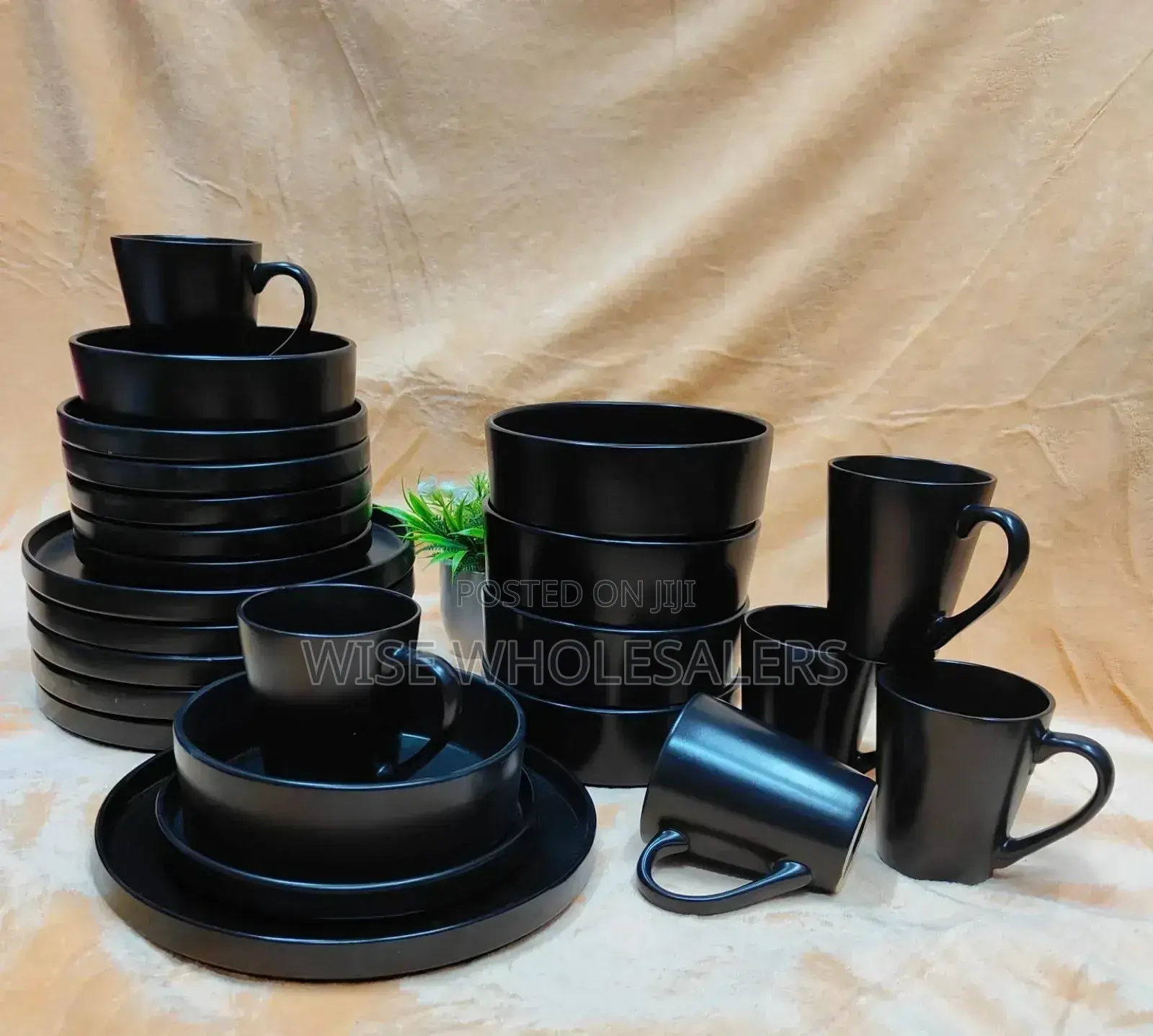 24pc Black Ceramic Dinner Set* Available