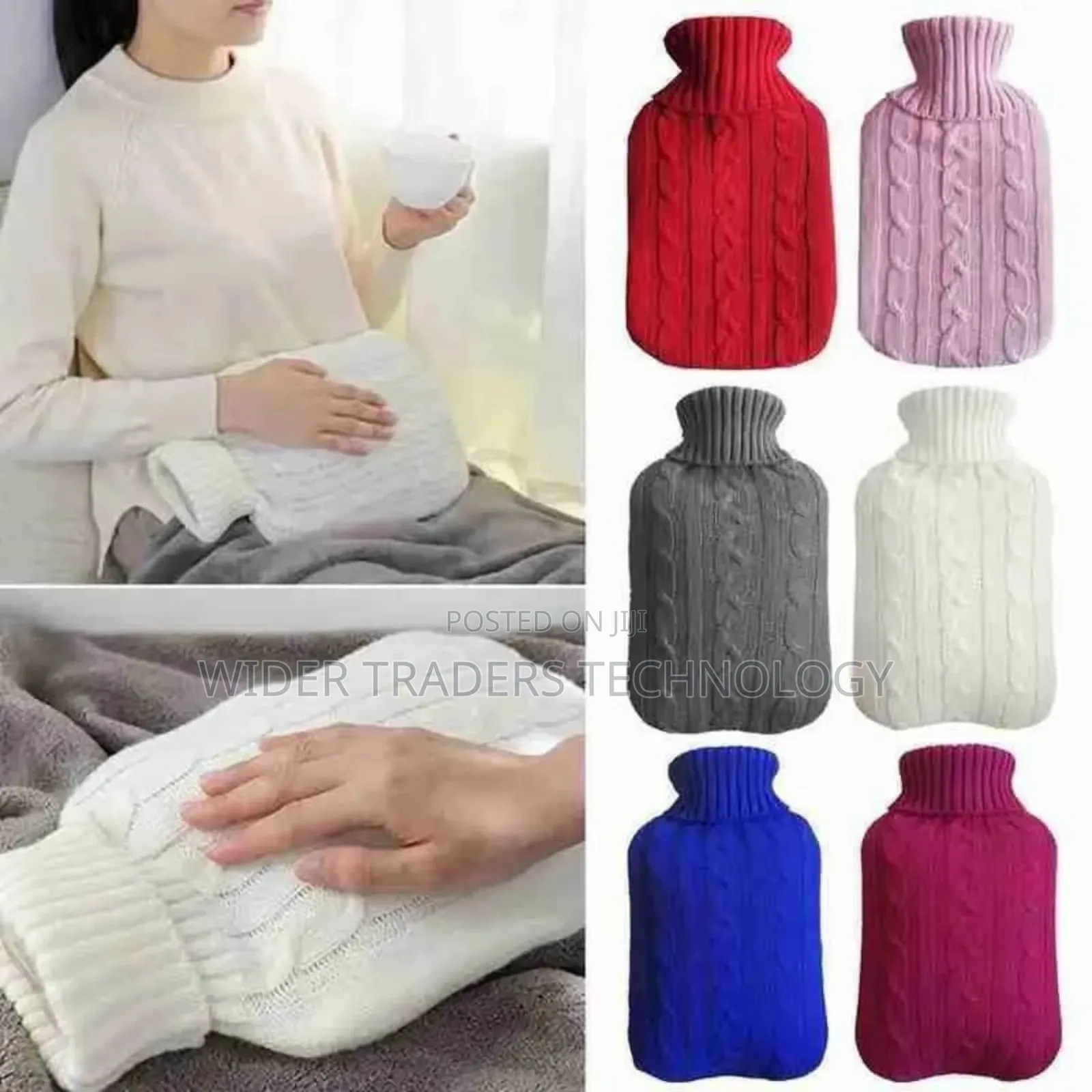 *Hot Water Bottle With Knitted Cover