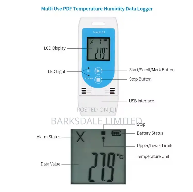 Data Logger Humidity Temperature Datalogger Reusable Multi U