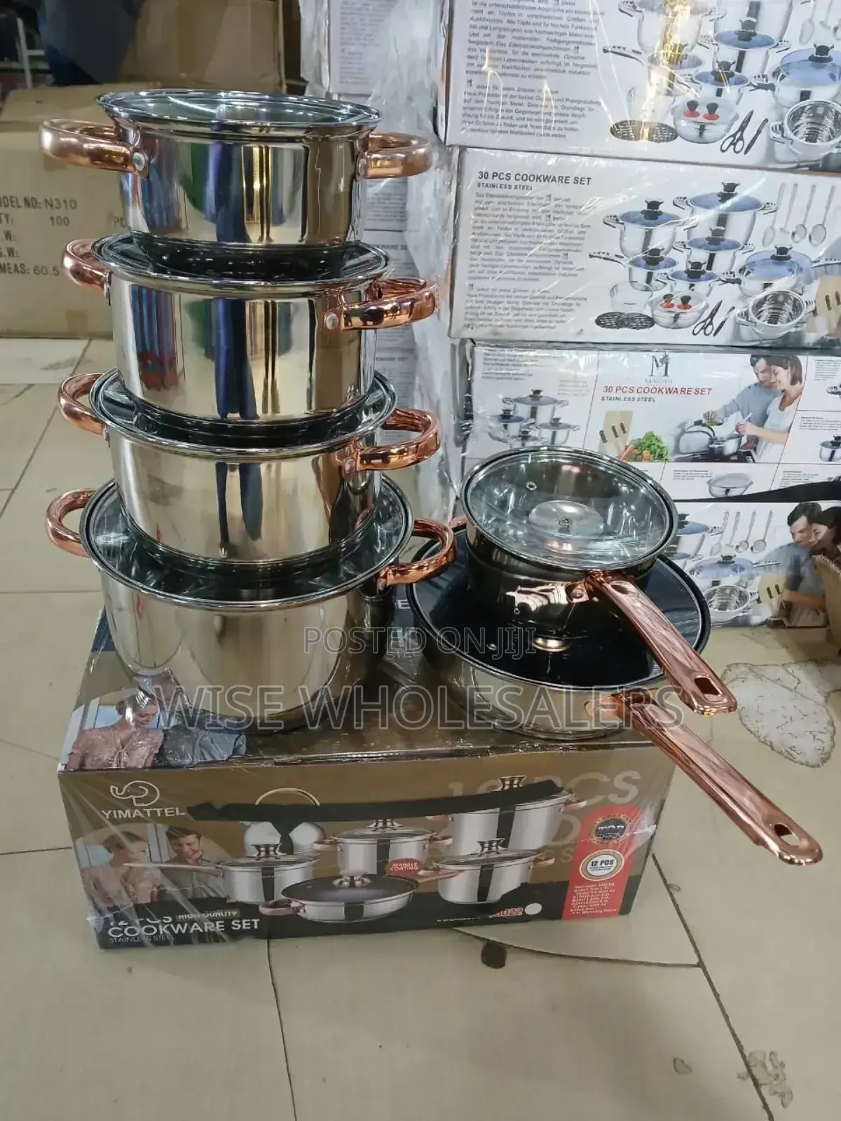 Yimeitai 12pcs Stainless Steel Heavy Nonstick Cookware