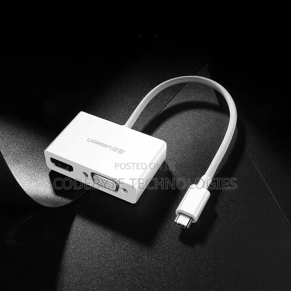UGREEN USB-C to HDMI + VGA Converter - White