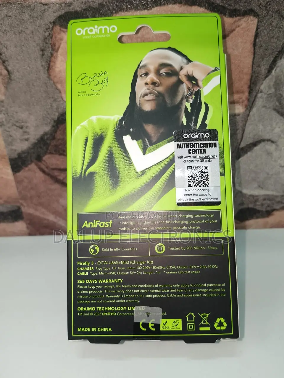 Oraimo 2A Fast Charger OCW-U66S+M53