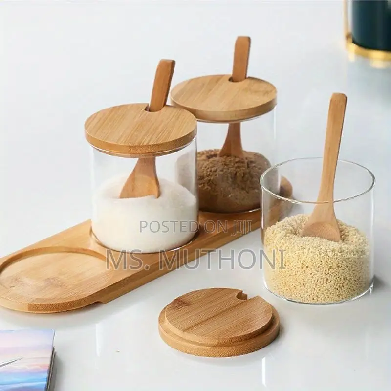 3 Set Condiment Container Seasoning Box Set Glass