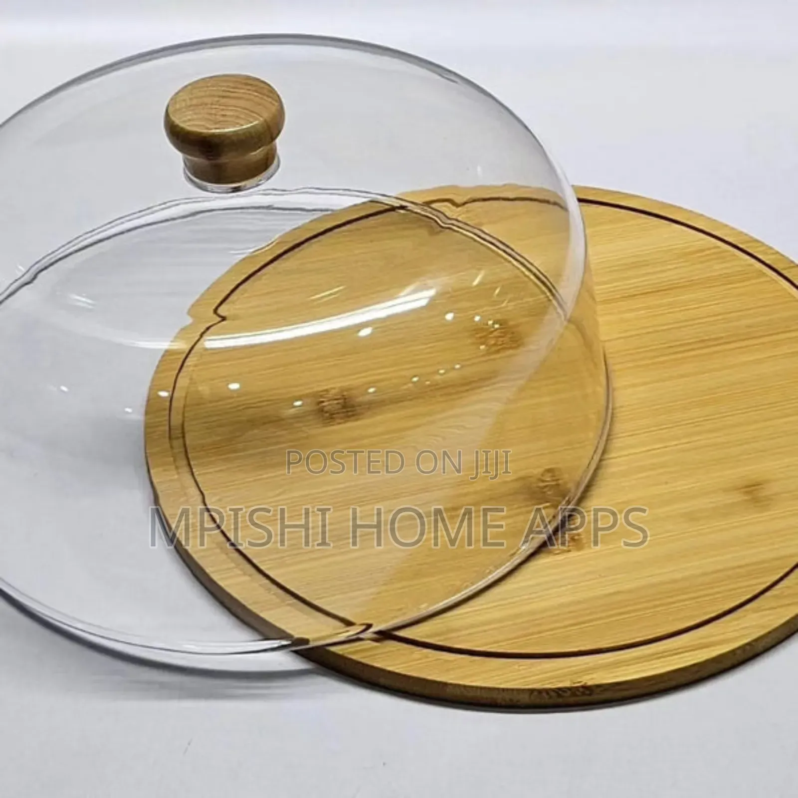 *Acrylic Food Cover With Bamboo Base, 
*Size 30cm Base*