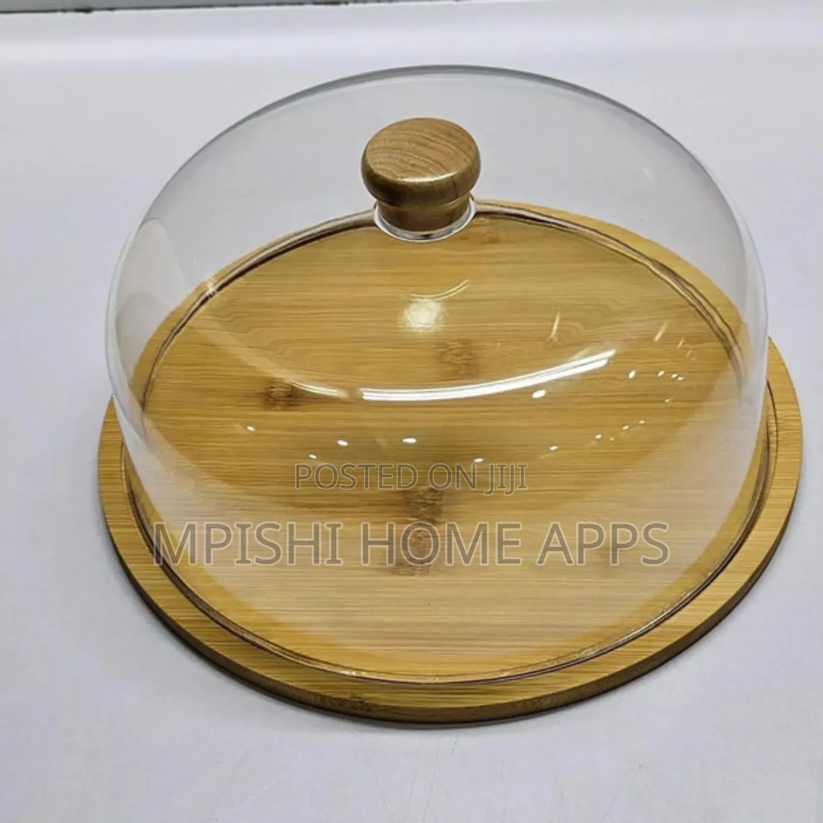 *Acrylic Food Cover With Bamboo Base, 
*Size 30cm Base*