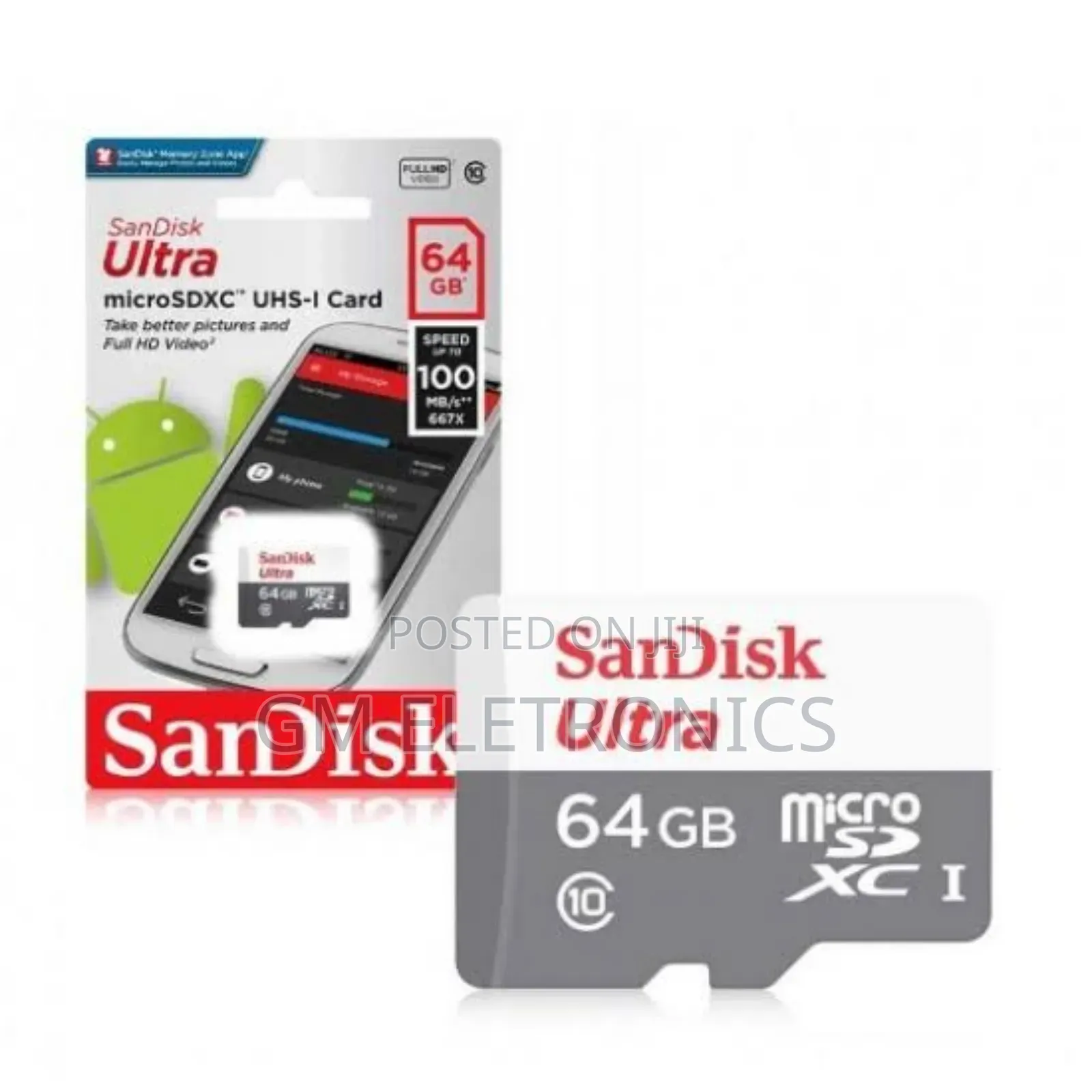 New 64GB 100mb/S A1 Class 10 UHS-I Microsdhc Card.