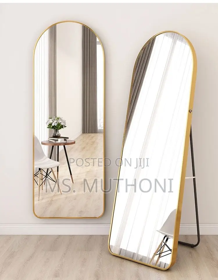 FORBATH Arched Full Length Mirror, Gold: Black Mirror