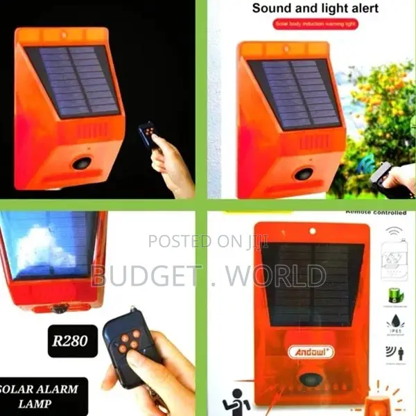 Sound Security Siren - Solar Alarm Lamp - Red