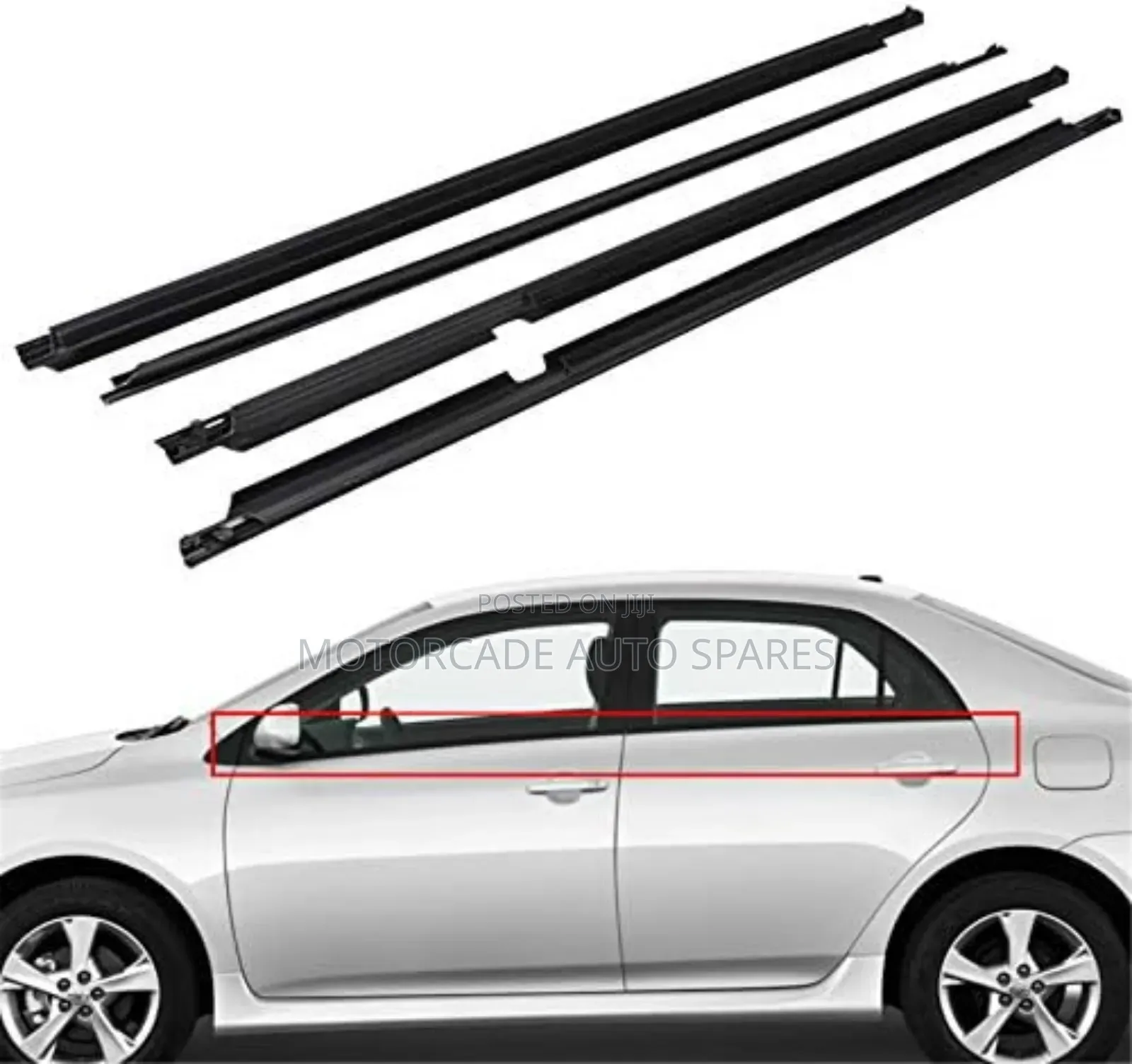 Toyota Axio 2006 2008 2010 Window Weather Strips Moulding Set