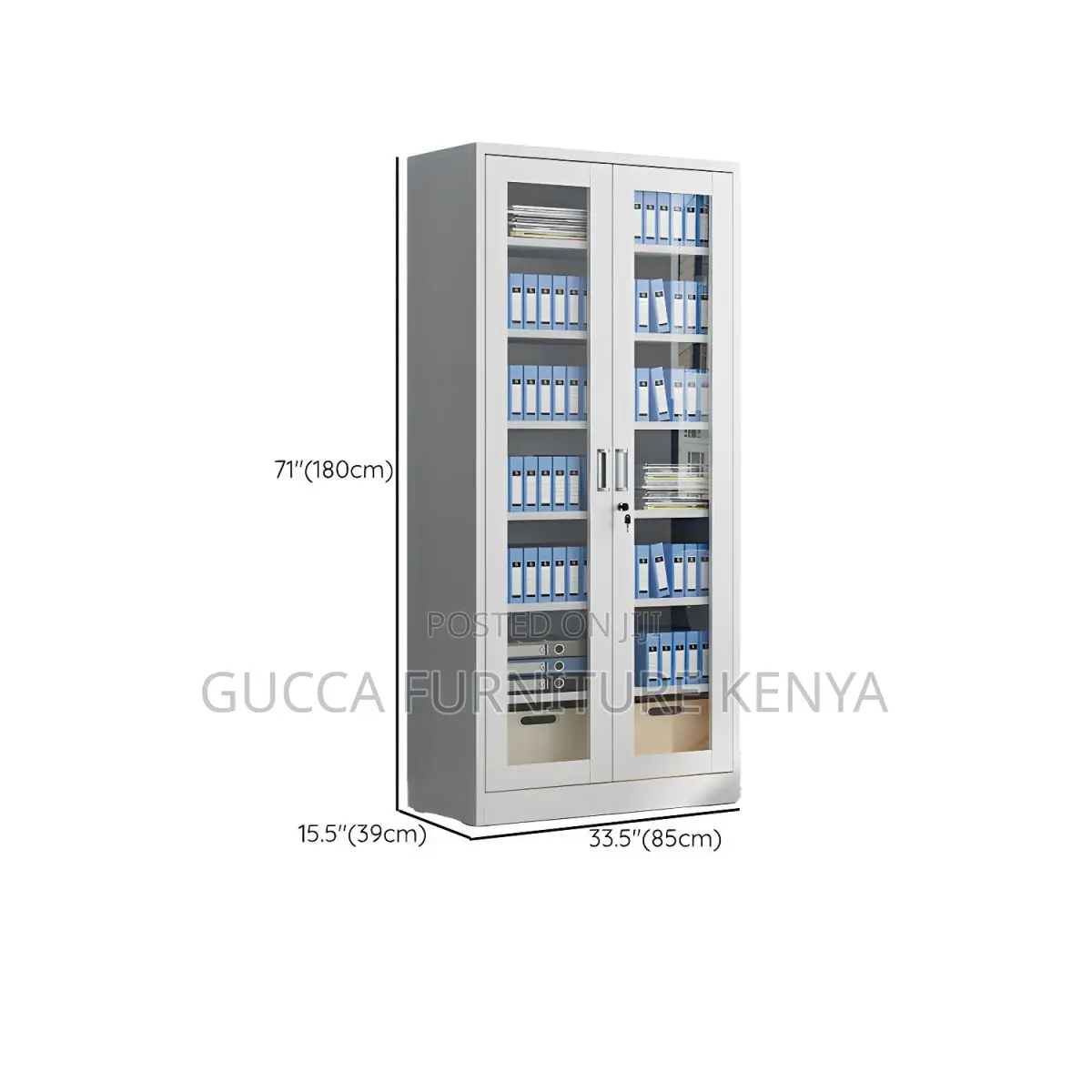 Elegant and Spacious White Steel Filing Cabinet With Lock