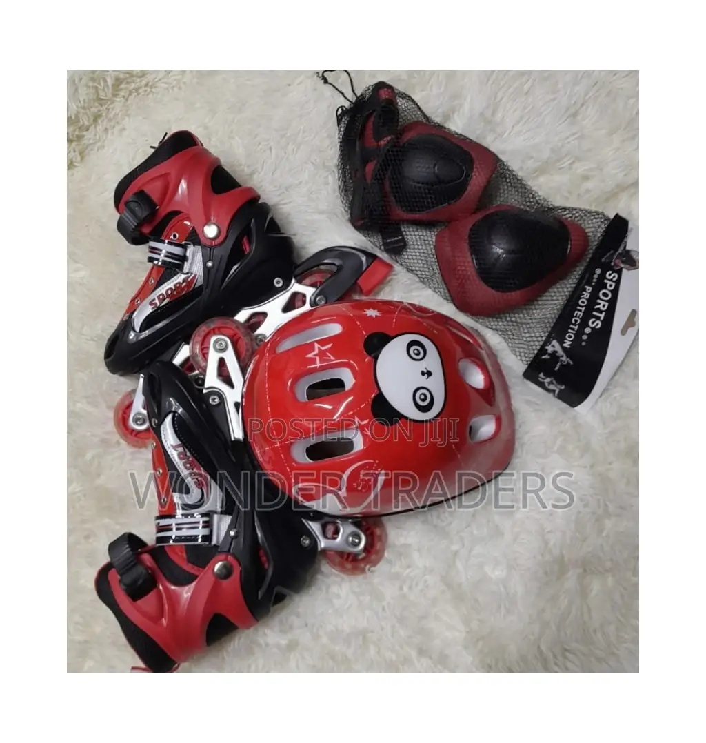 Complete Roller Skatin Shoes With Protective Gears