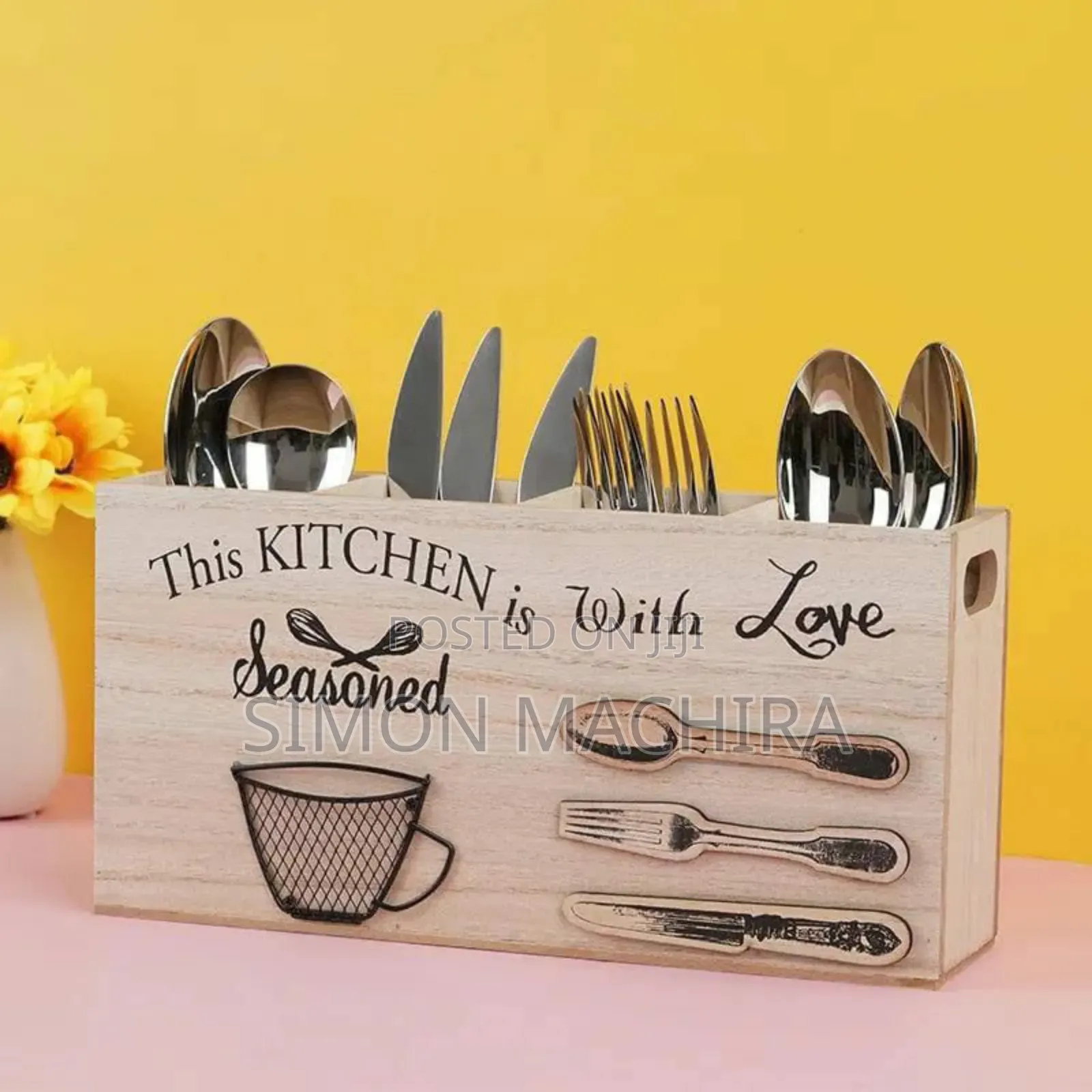 Wooden Utensil Holder and Organizer