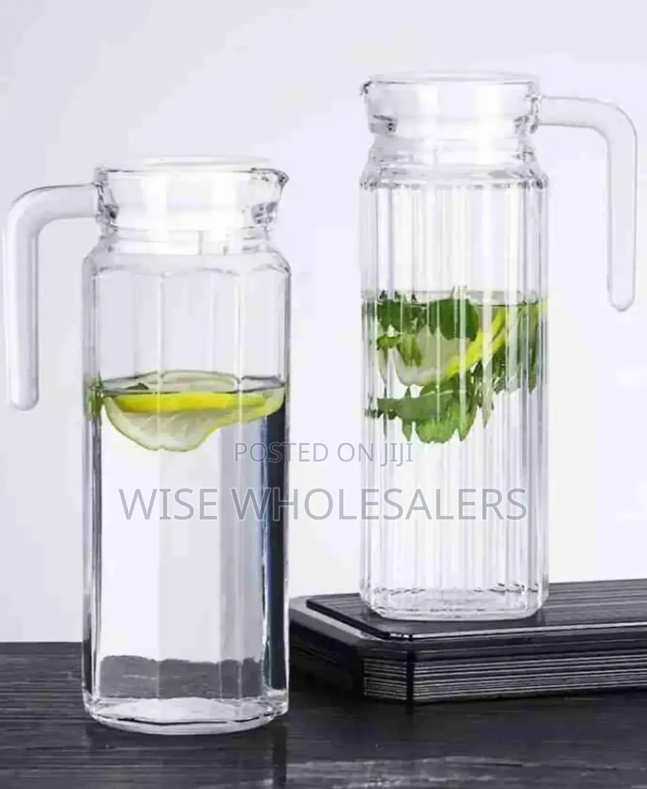 Luminarc 1 Pc Wine ,Juice, Water Serving Glass Jugs - Lids..