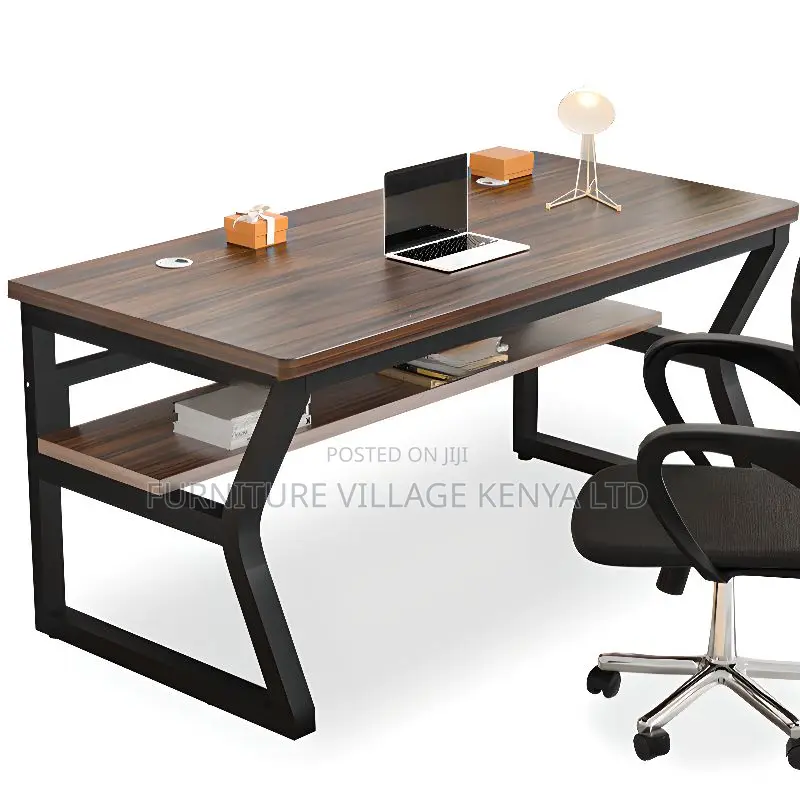Studying Desk With Cord Management, Butcher Block Desk