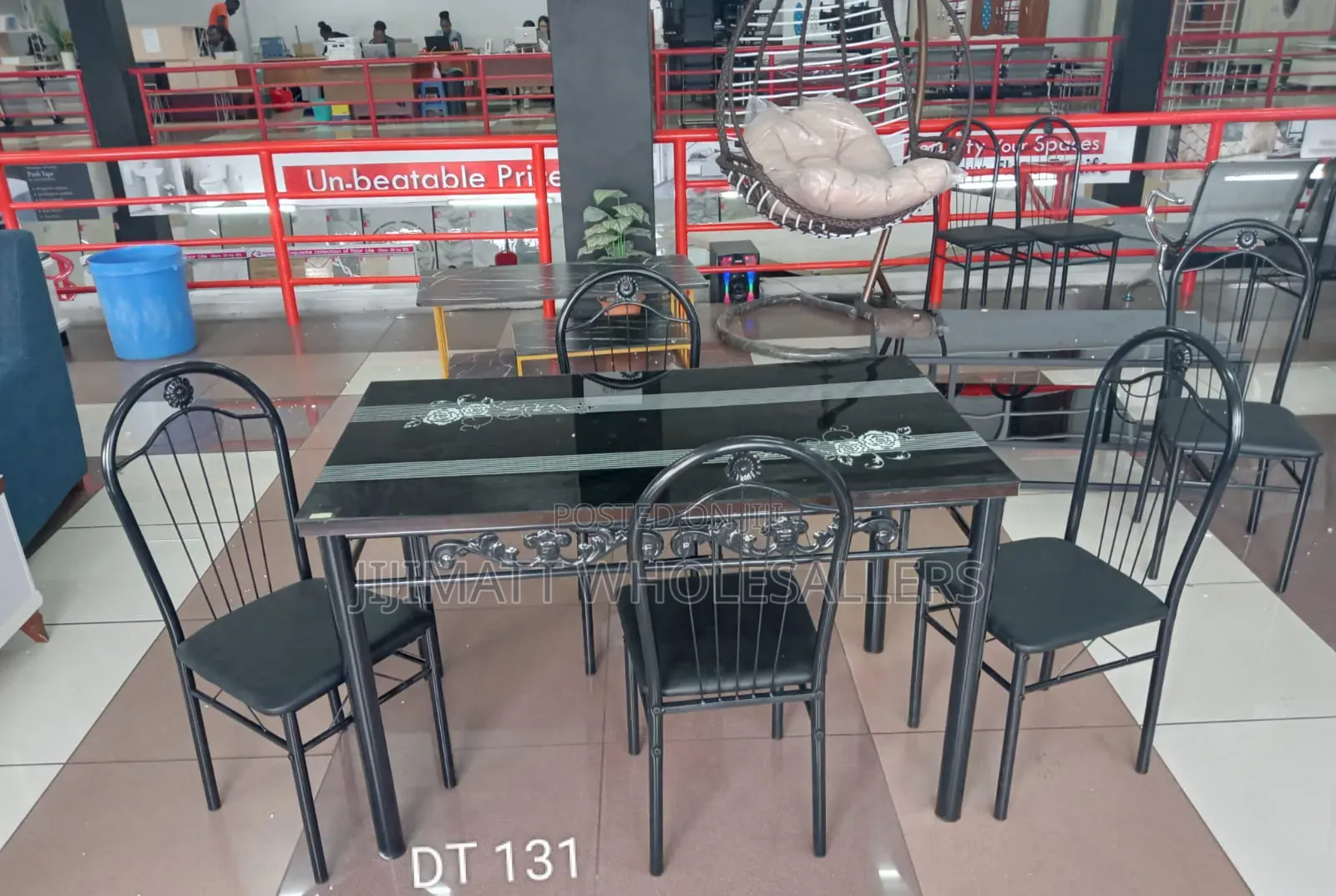 Executive Black 4 Sitter Dinning Table.
