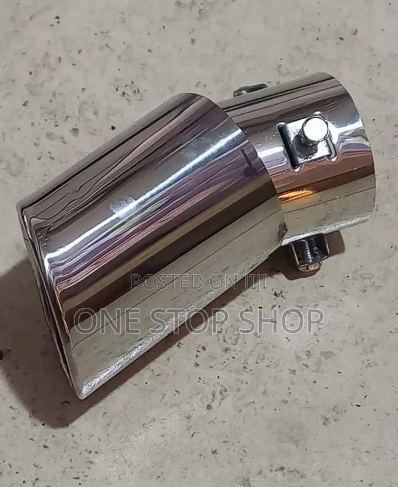 Chrome Silver Exhaust Tip With Bent End Tip