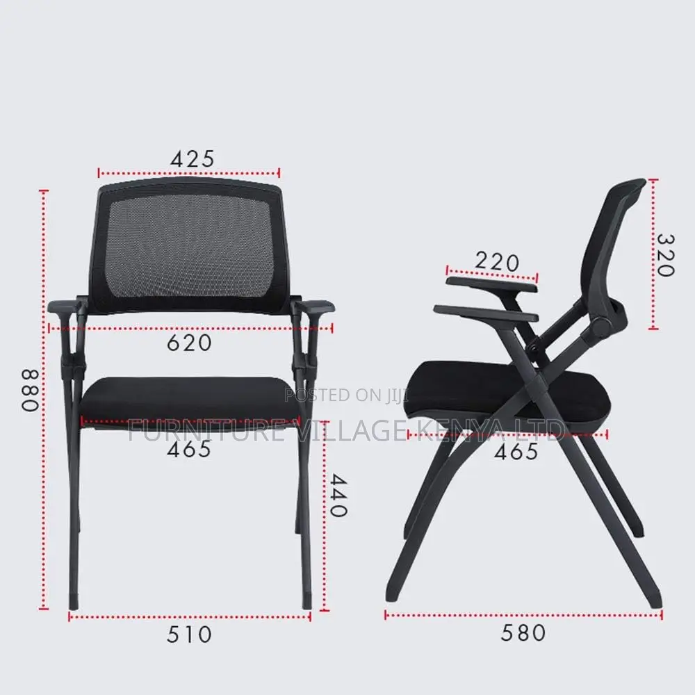Foldable Office Chair, Mesh Back Nesting Arm Chair