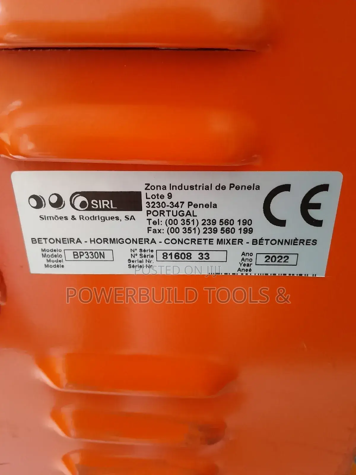 SIRL Portuguese Concrete Mixer 400LITRES