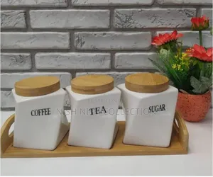 3 PCS Twisted Canisters With a Bamboo Base Stand