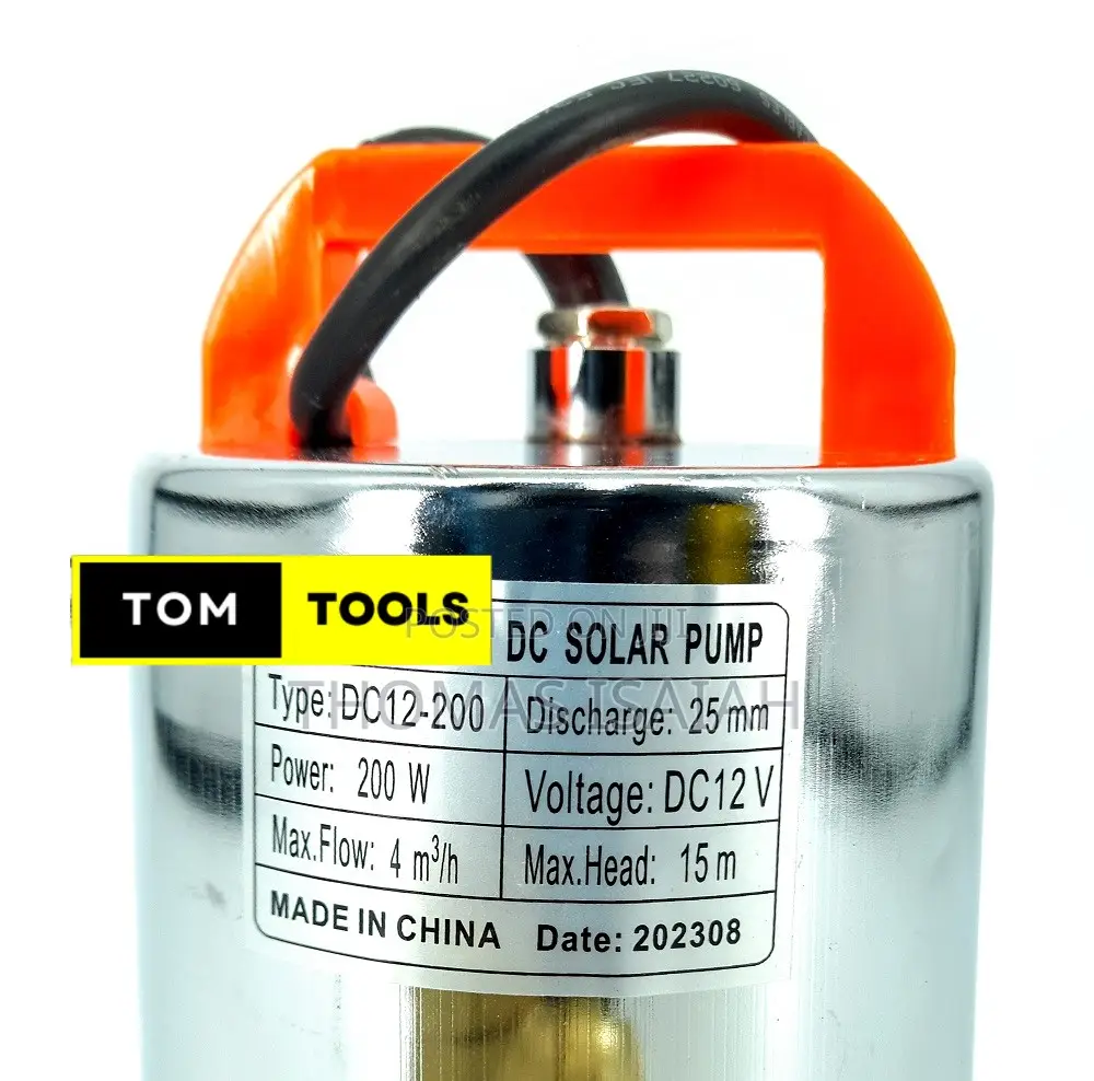 DC12-200 12V Submersible Solar Pump 15M 200W With Valve