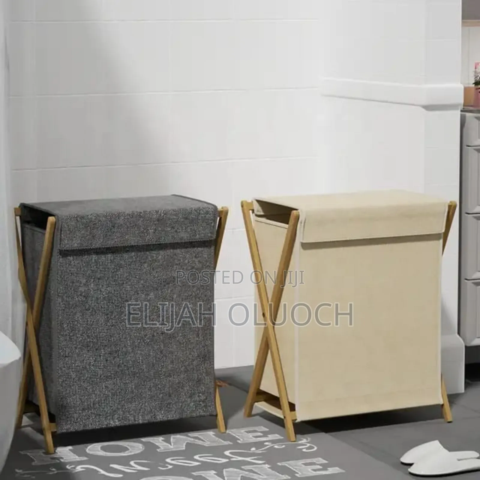 *Foldable Laundry Hamper With Cover Lid