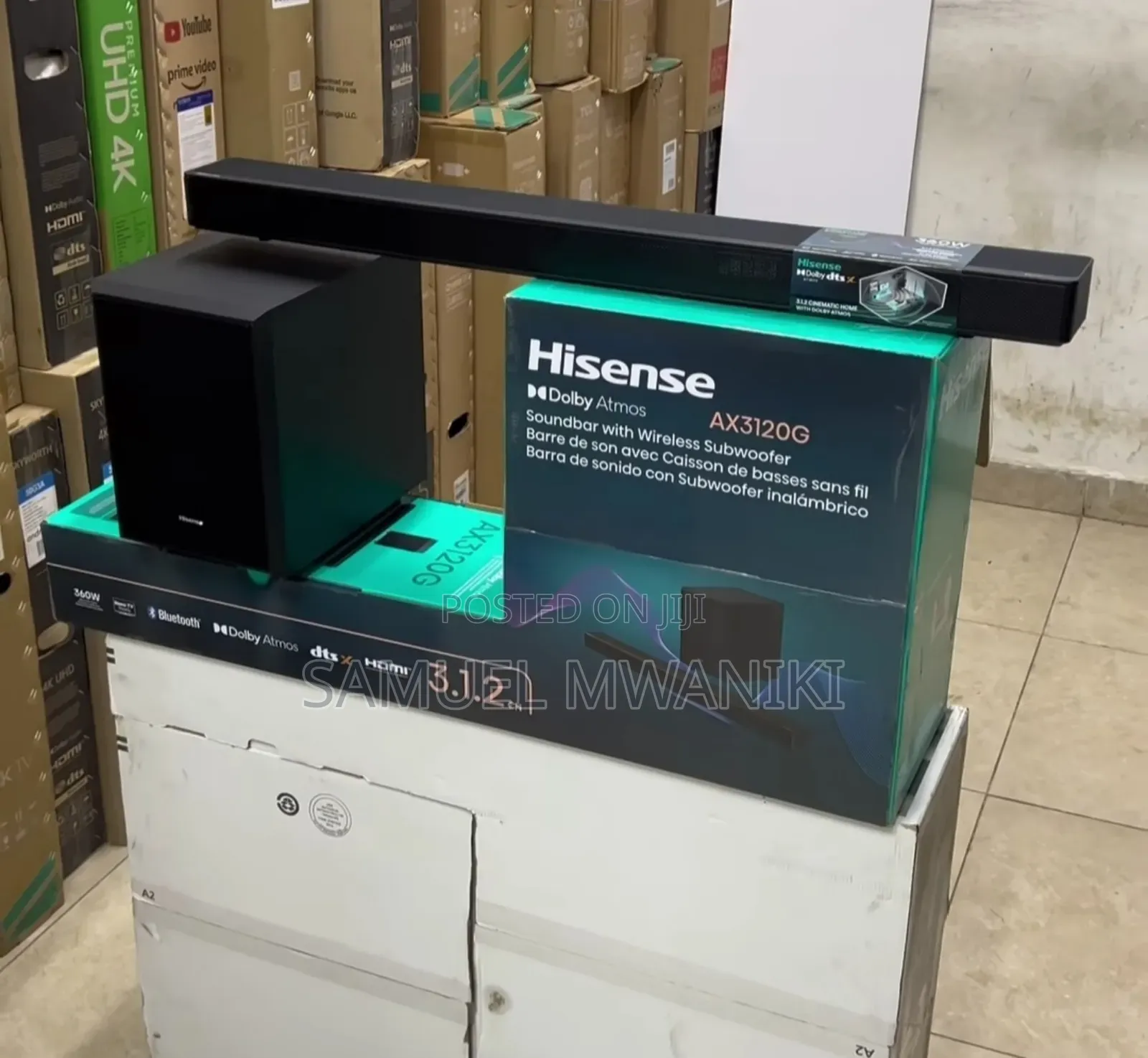 Hisense Soundbar 3.1.2 Channel 360W Soundbar AX3120