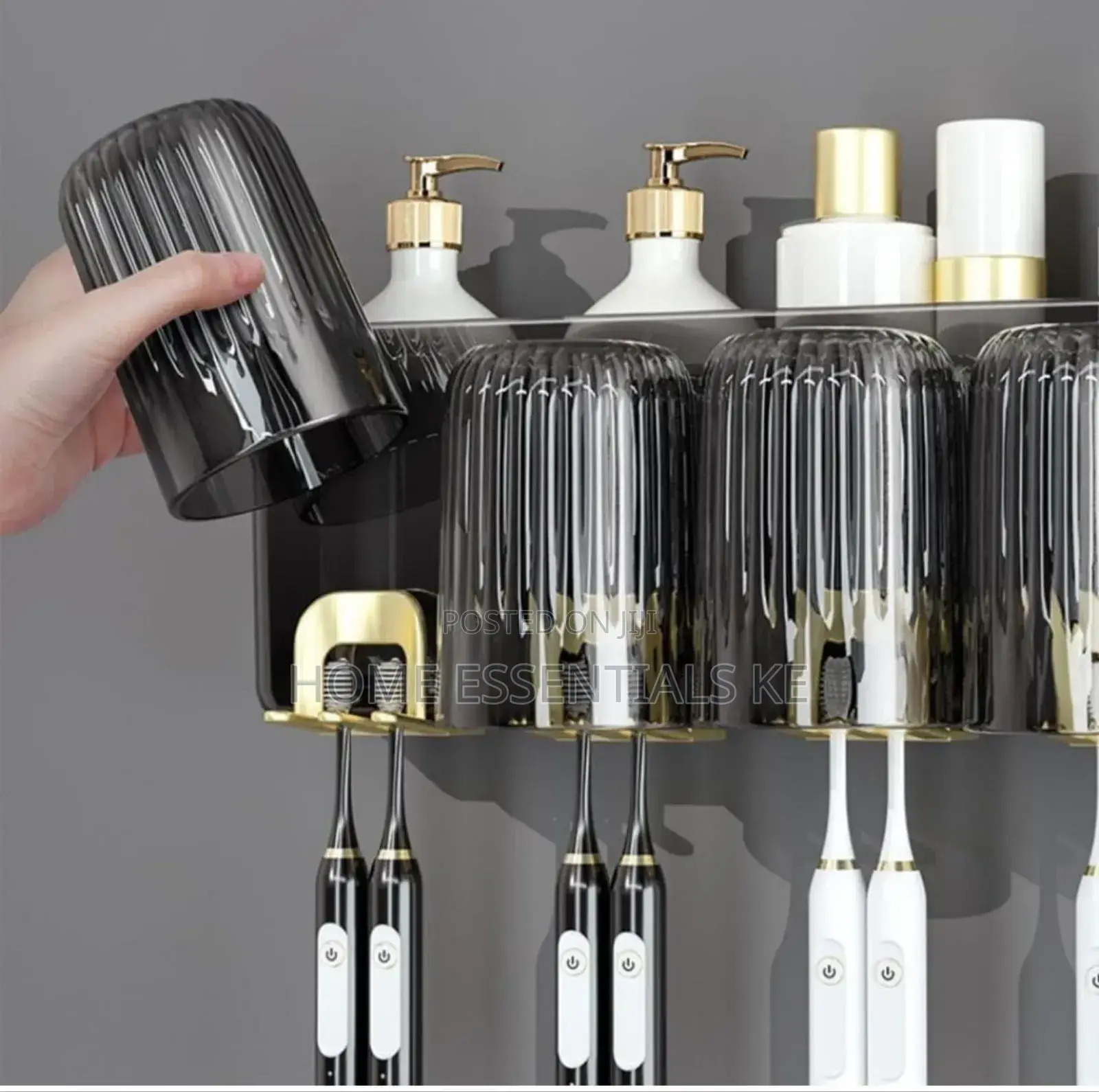 Acrylic Integrated Toothbrush Holder, Toothpaste Dispenser,