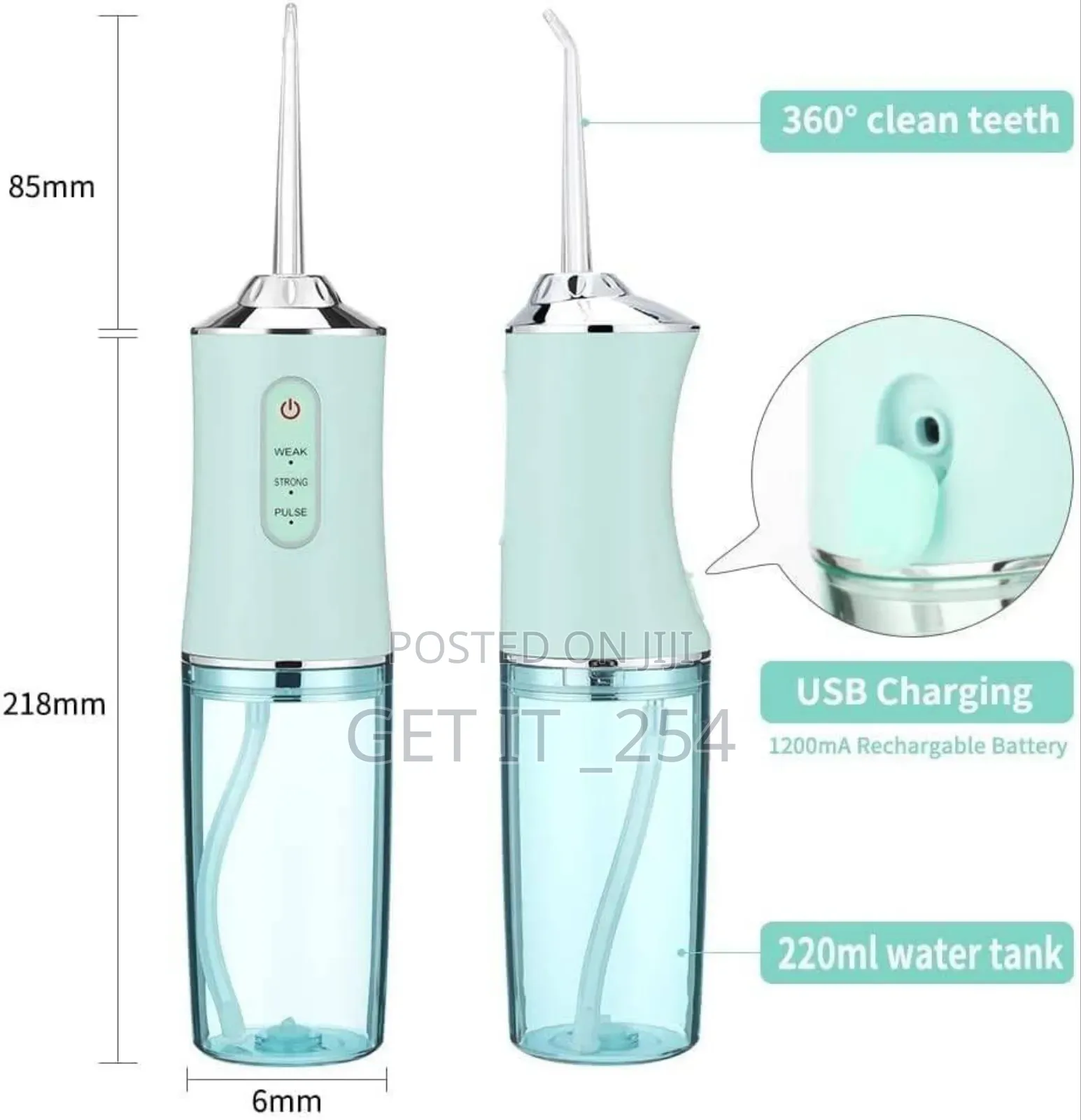 *Rechargeable Portable Oral Irrigator With 4 Nozzles