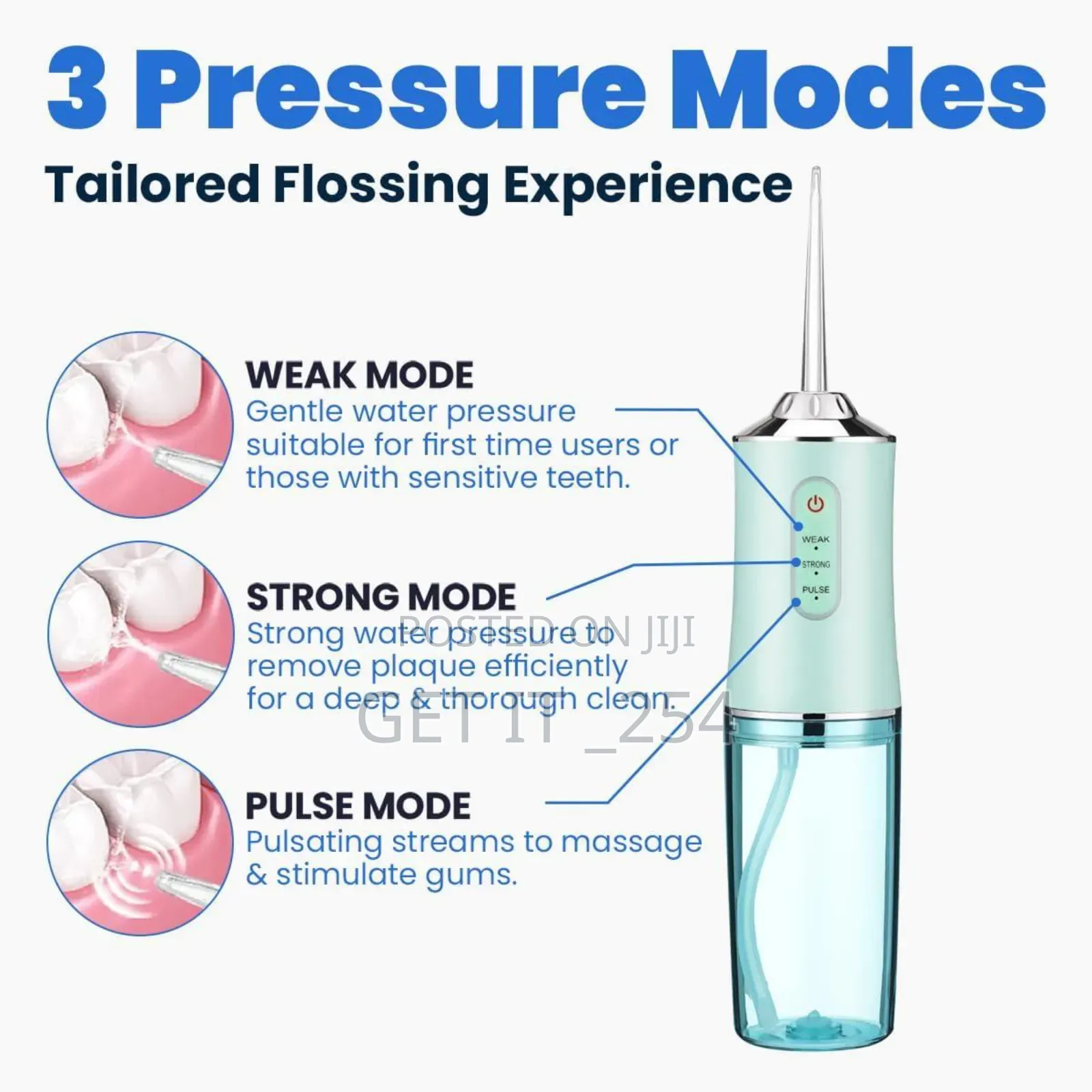 *Rechargeable Portable Oral Irrigator With 4 Nozzles