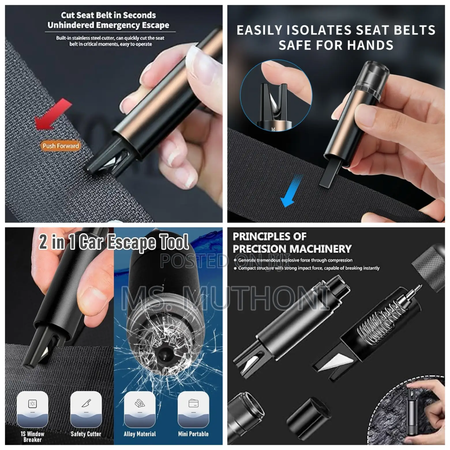 Car Emergency Rescue Kit 2 in 1 Car Lifesaving Hammer