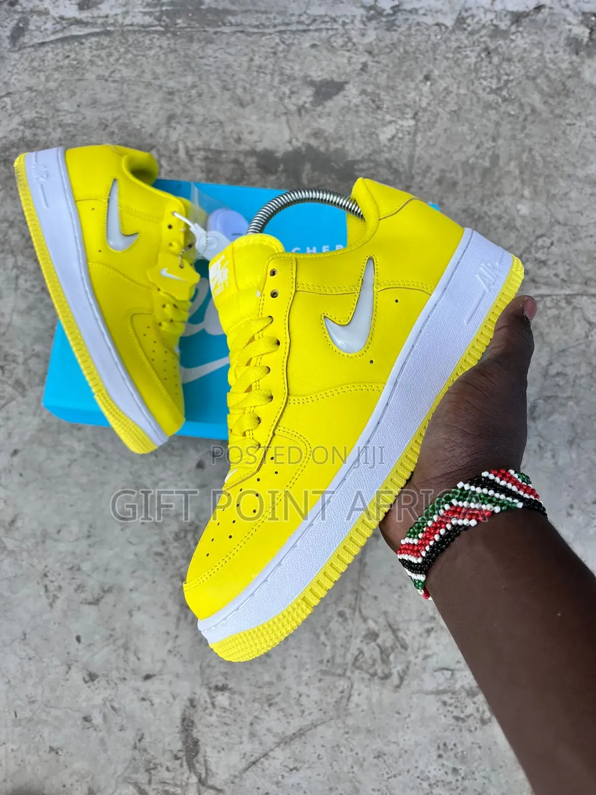 Yellow Nike Airforce 1 Unisex Sneakers