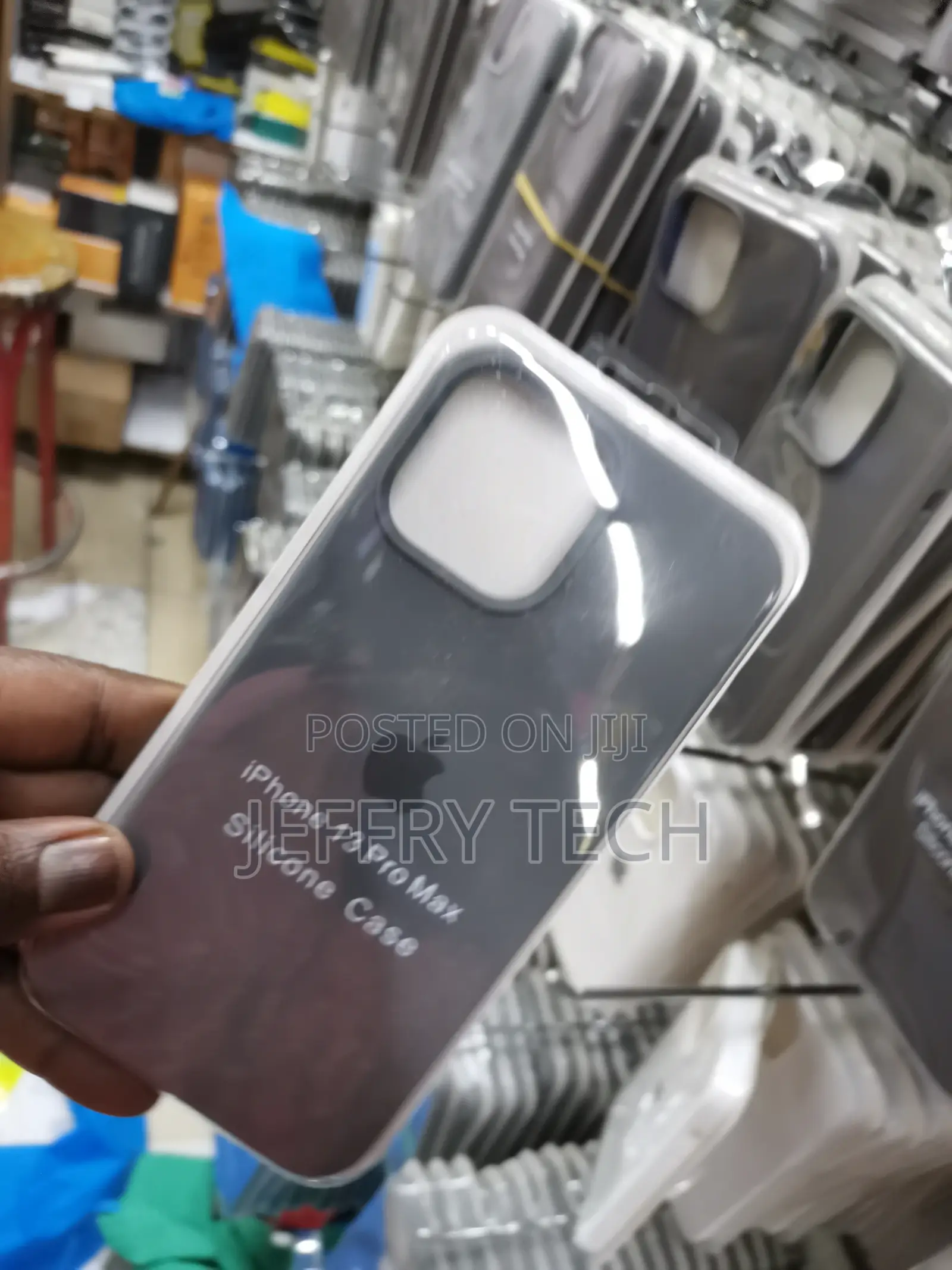 Silicon Phone Case for iPhone 13 Pro Max Color: Gray Black