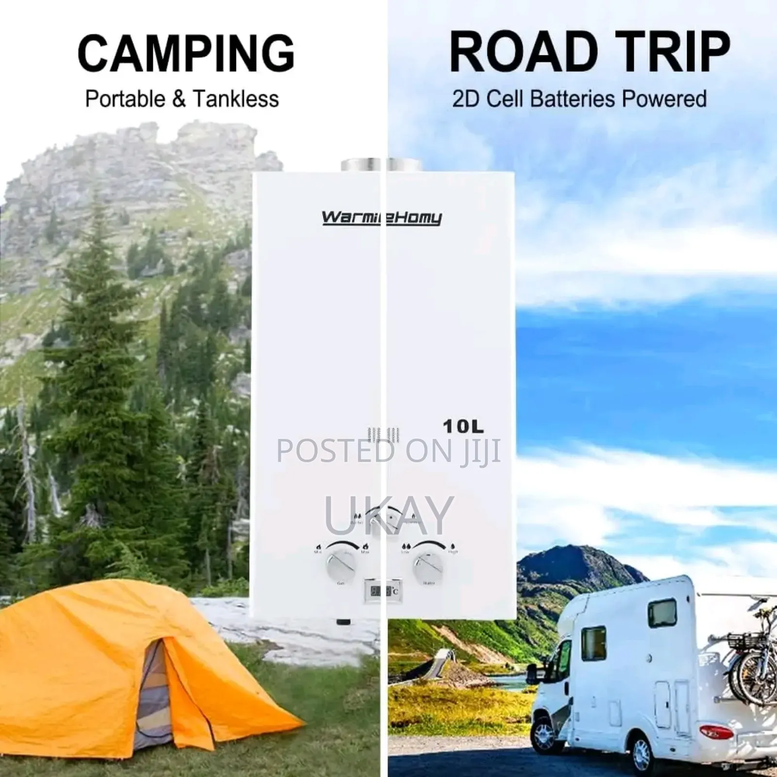 Warmiehomy 10L Portable Gas Water Heater.