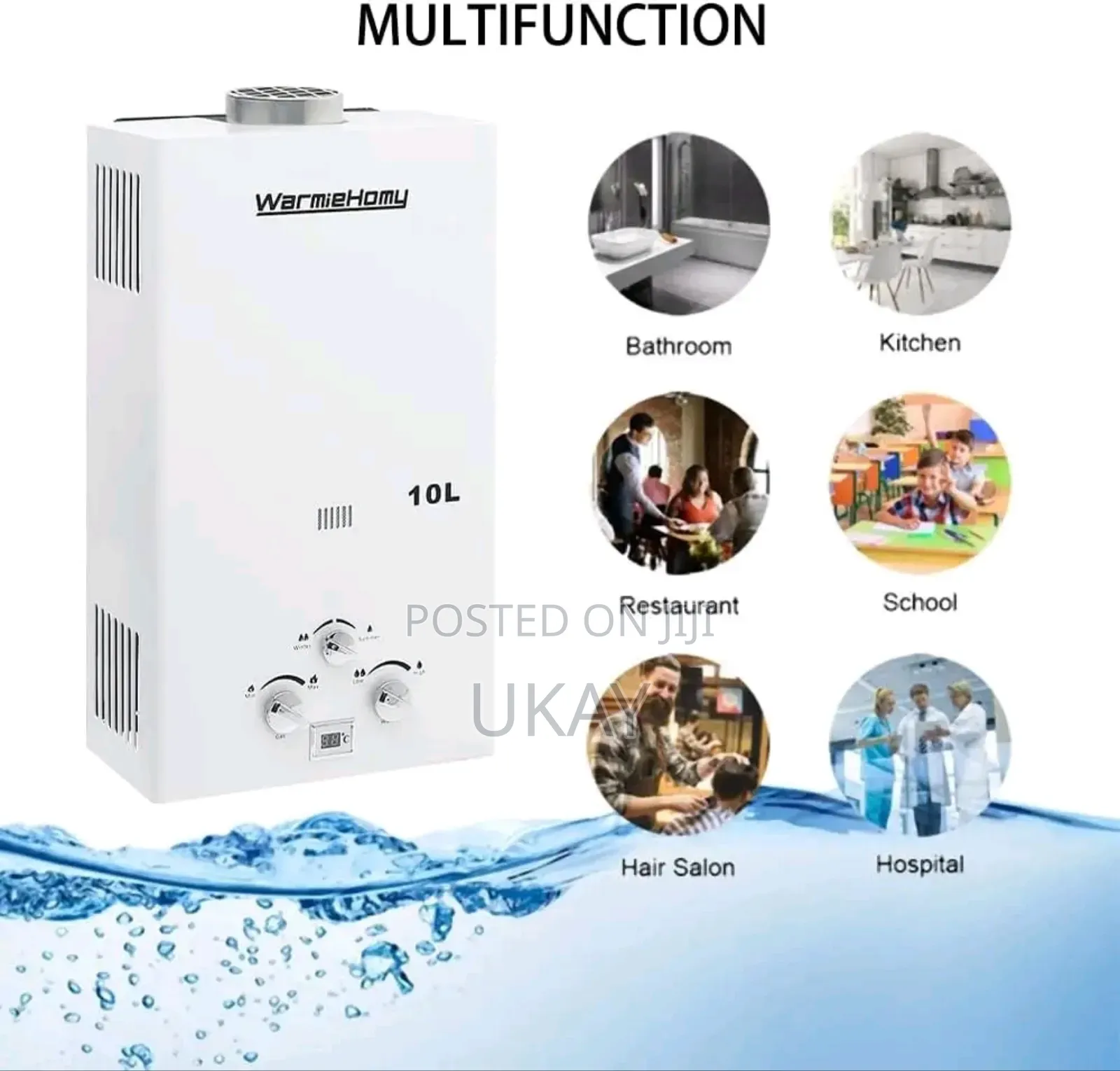 Warmiehomy 10L Portable Gas Water Heater.