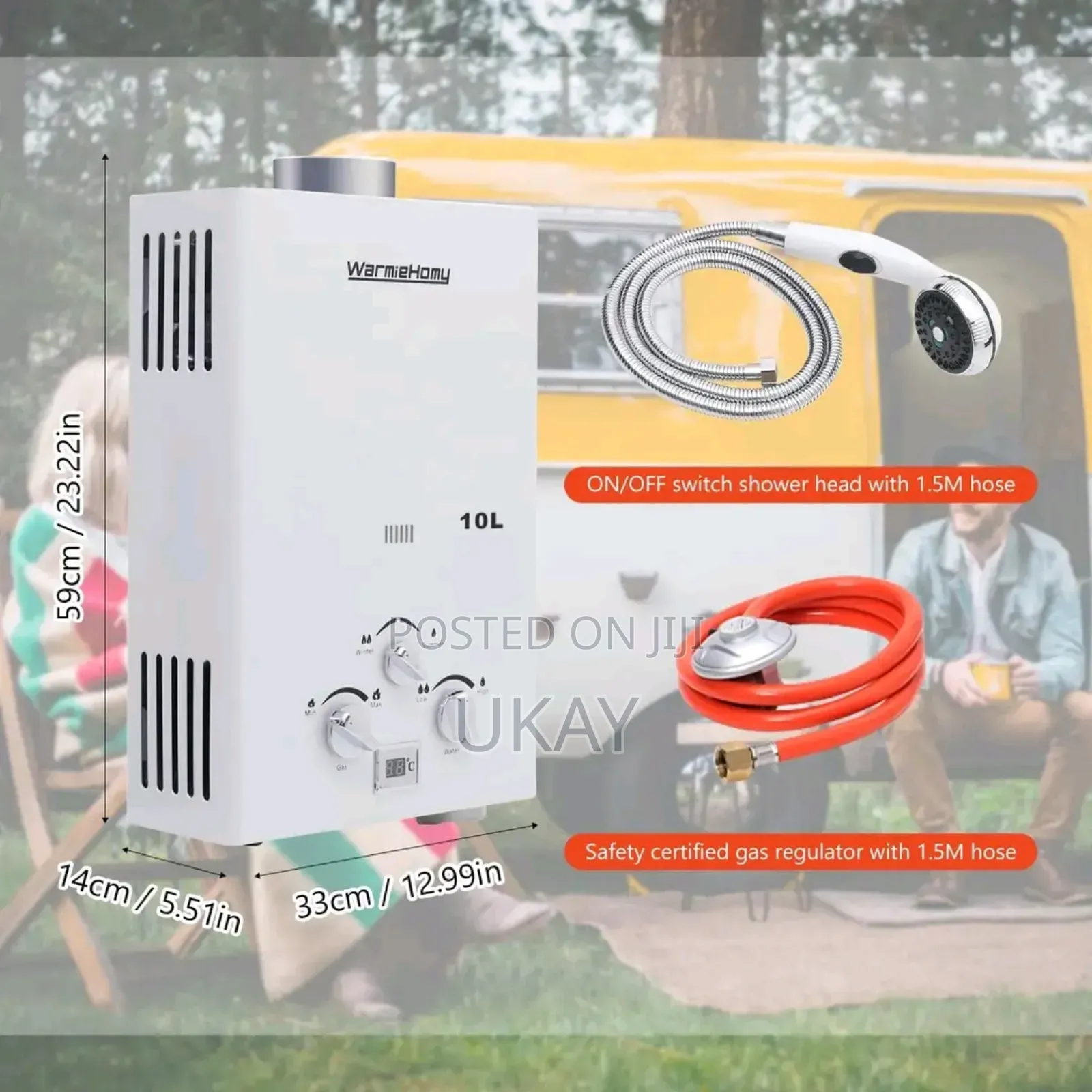 Warmiehomy 10L Portable Gas Water Heater.