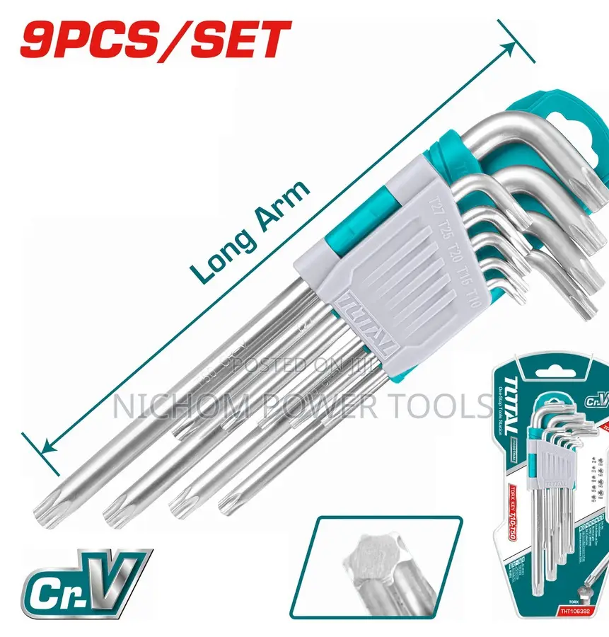 Total THT106392 9pcs Torx Key Set Material:Cr-V
