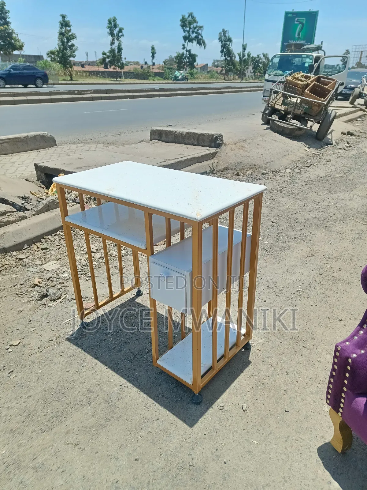 Manicure Marble Table, With Drawer 