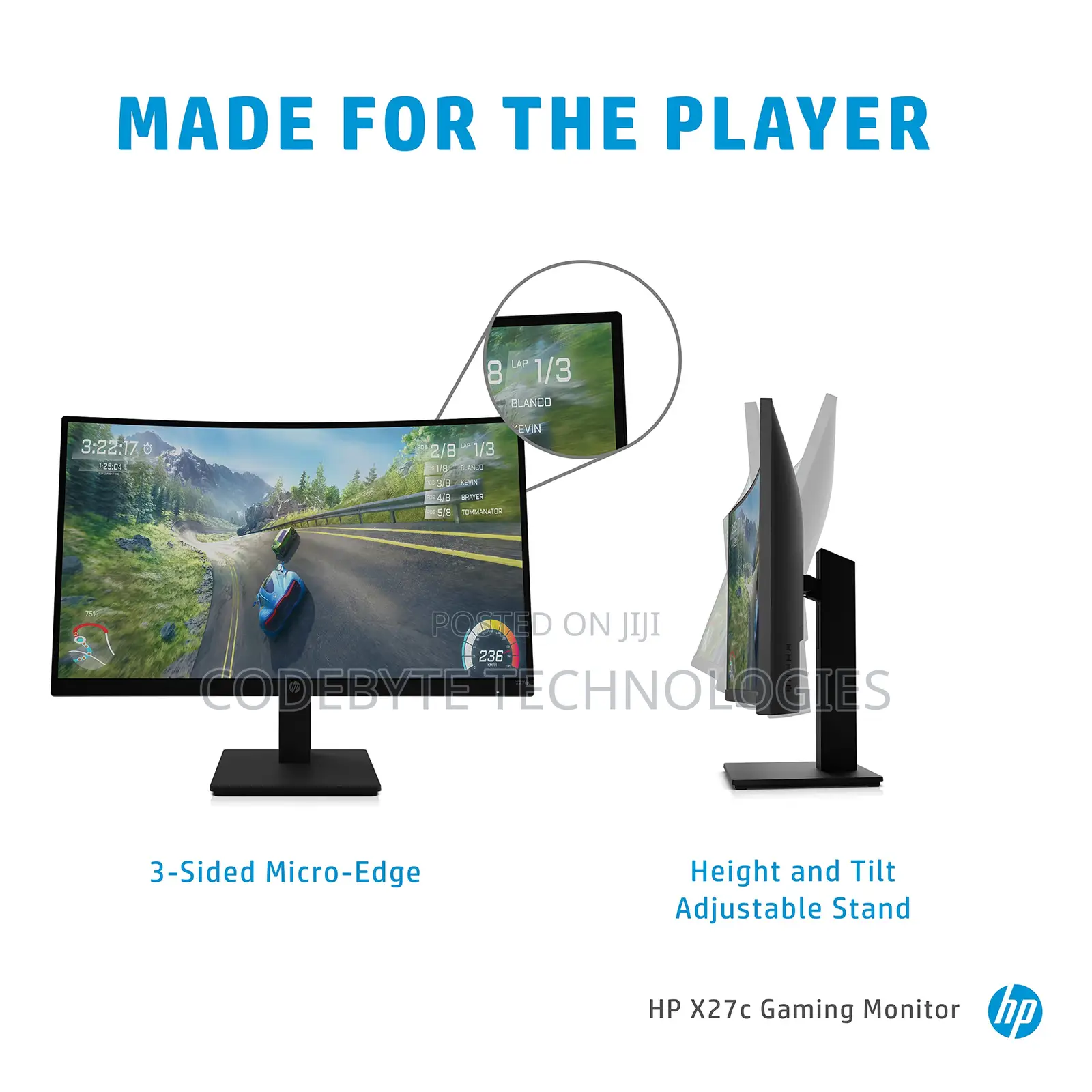 ~HP X27c 27" FHD Curved Gaming Monitor^^X27c
