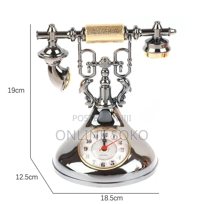 Classic Retro Vintage Decor Telephone Design Alarm Clock