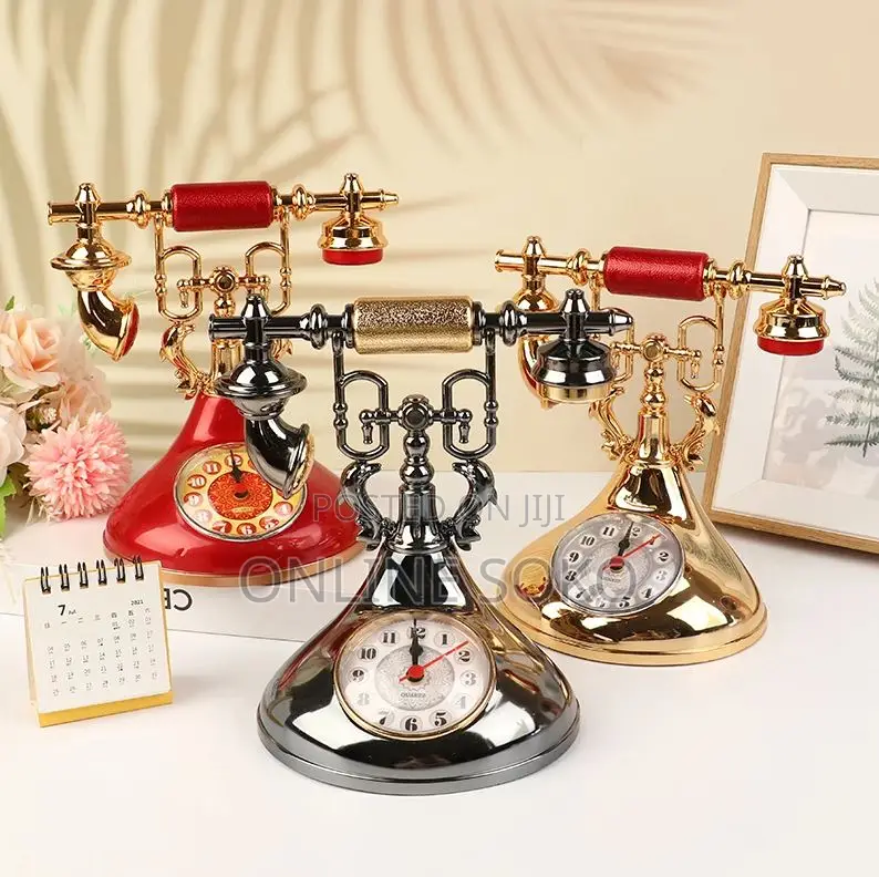 Classic Retro Vintage Decor Telephone Design Alarm Clock
