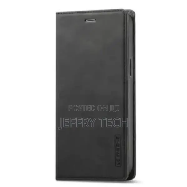 Leather Flip Case for Samsung A04s- Black