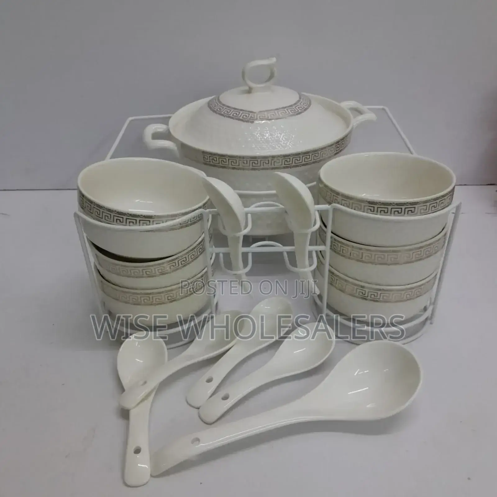 15pcs Soup Ceremic Set White 