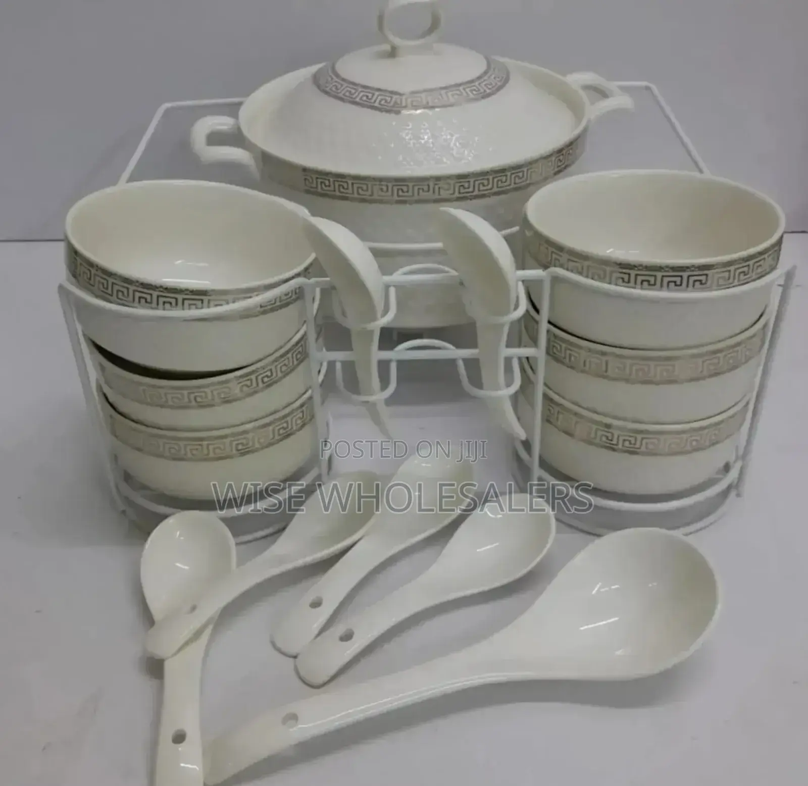 15pcs Soup Ceremic Set White ^ 