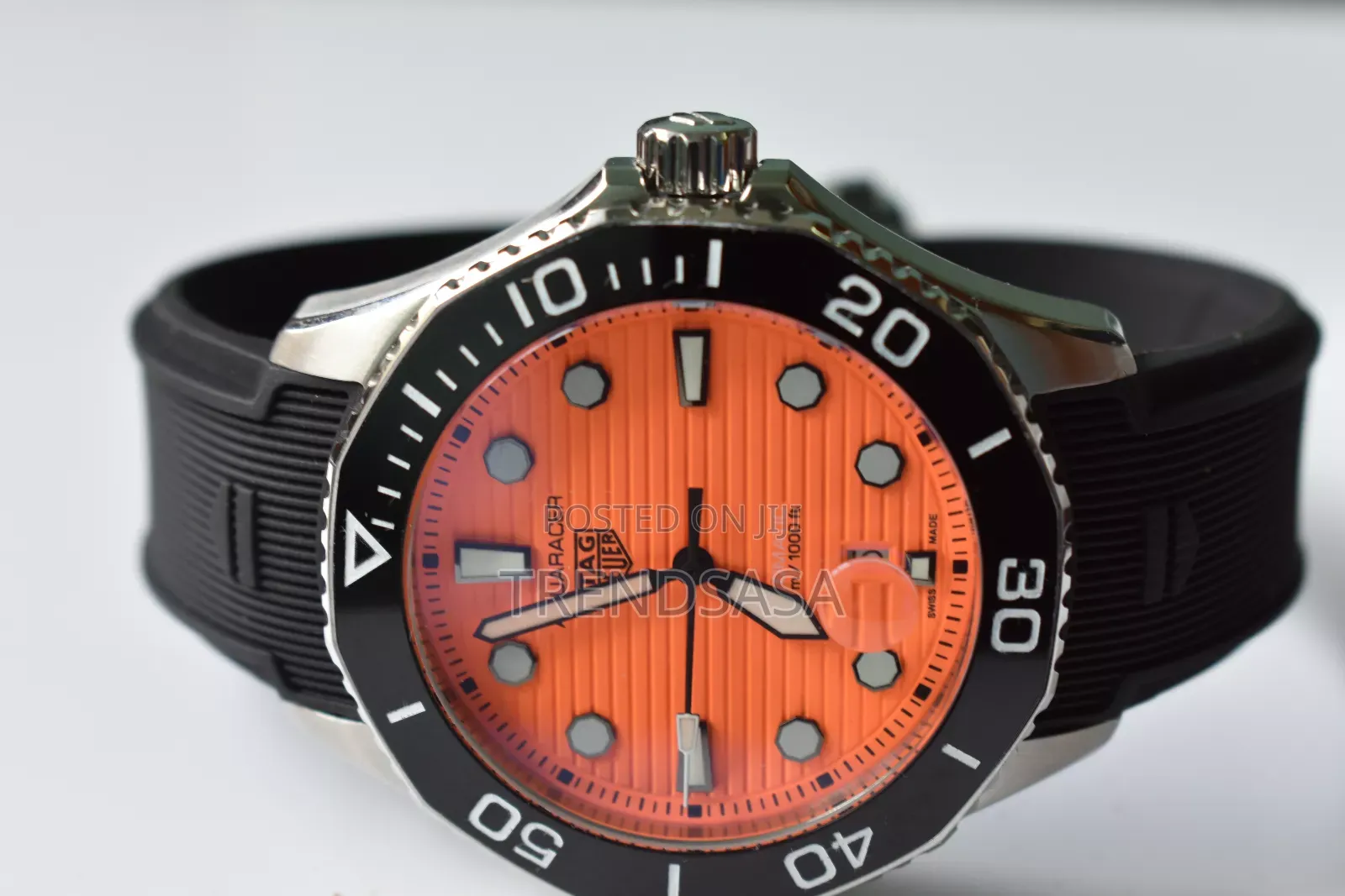 Tagheuer Aquaracer Orange Dial Black Rubber Straps